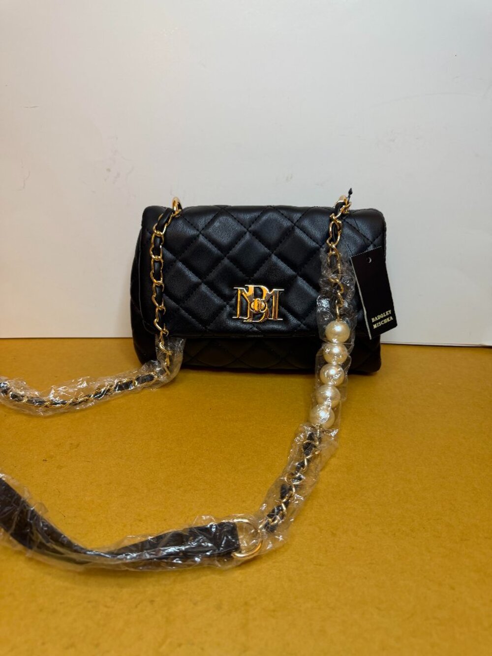 Badgley Black Quilted Chain Shoulder Bag